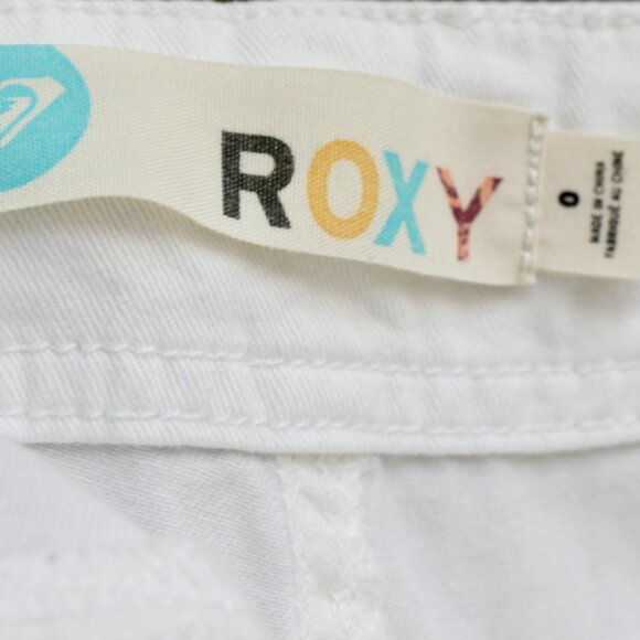 Roxy Vintage 2000's 100% Cotton White Casual Summer Drawstring Wide-Leg Pants 0 - Picture 9 of 9